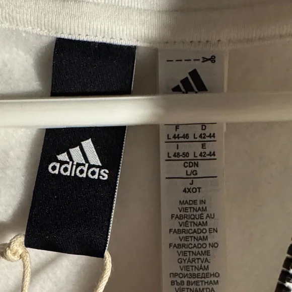 adidas White Hoodie with Black Stripes - Picture 2 of 6
